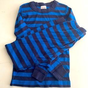 Hanna Andersson blue/navy striped pajama set long sleeve